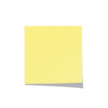 Yellow sticky note isolated on transparent background PNG