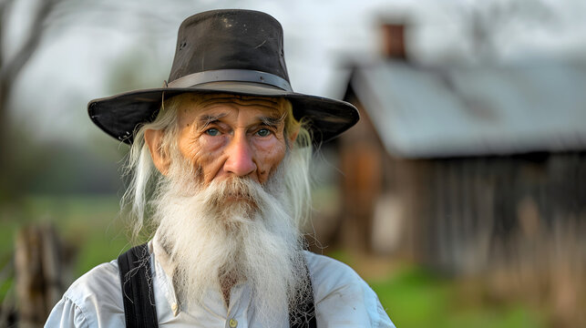 Elderly Amish Wisdom: Timeless Traditions in Detailed Portrait