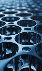 Interconnected blue cellular pattern with a modern twist.