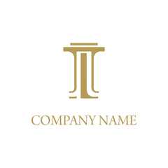Abstract, Modern, Elegant, Gold Colored Lawfirm Monogram Business Logo Design Ilustration