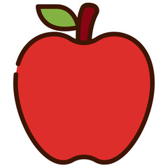 Autum Apple Fruit Icon Vector Illustration