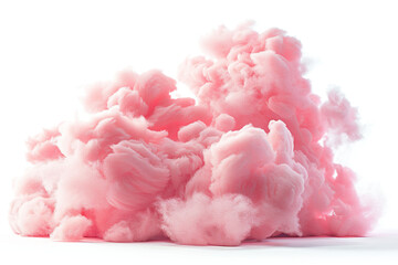 Pink cotton candy isolated on white background.
