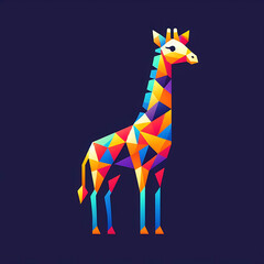 flat logo of Vector giraffe illustration vector, colorful giraffe illustration
