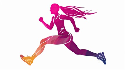 Fototapeta na wymiar Woman Running in a Marathon
