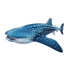 Whale shark on white or transparent background