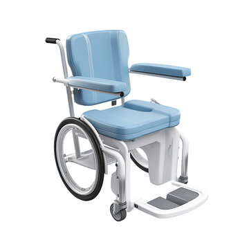 Toilet chair for rehabilitation on white or transparent background