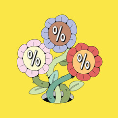 Retro Spring Flower Illustration Collection