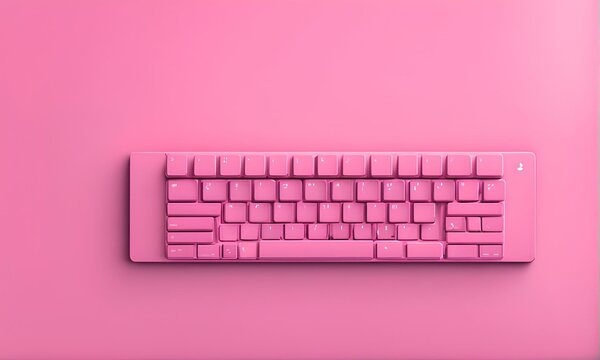 Minimal Blank keyboard search bar pink 3d illustration.