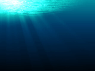 水面から光が差す海の中