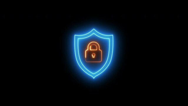 Animation of padlock shield protective shield lock guard barrier icon isolated on transparent background. Secure service, protect data, cyber shield, internet safety, firewall system, privacy concept.