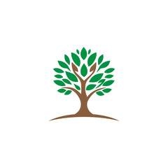 Obraz premium Nature Tree Logo Vector Simple Design