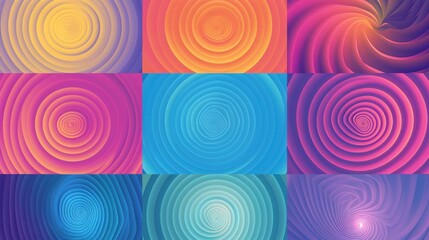 Vector background set of gradient radial