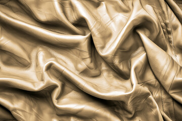 Obraz premium Seamless repeat background texture of beige wrinkled leather, seamless repeat pattern and fully tileable