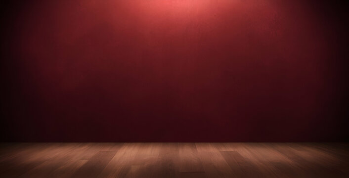empty room with red wall