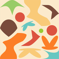 Abstract Retro Doodle background. Abstract colourful and textured wavy shapes design.