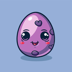 Fototapeta premium Cute happy Easter egg. Vector flat cartoon character illustration icon design