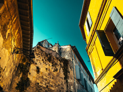 Street view of old village Arles in France