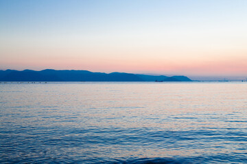 琴弾地海水浴場の夕景