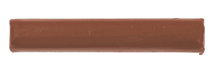 Brown plasticine isolated on transparent background.