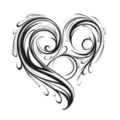 Fototapeta premium Sketch of a tattoo in the form of a Heart. T-shirt apparel print design.