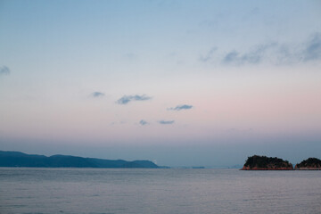 琴弾地海水浴場早朝の風景