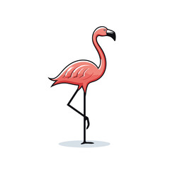 Flamingo icon. Vector illustration of a flamingo isolated on white background.
