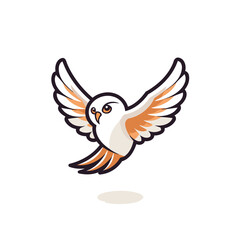 Flying white dove icon isolated on white background. Vector illustration for your design