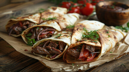 Fresh Turkish doner kebabs