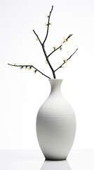White Vase With Branch