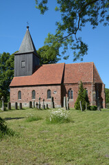 Fototapeta na wymiar parish church of Gross Zicker,Mönchgut,Rügen,baltic Sea,Mecklenburg-Vorpommern,Germany