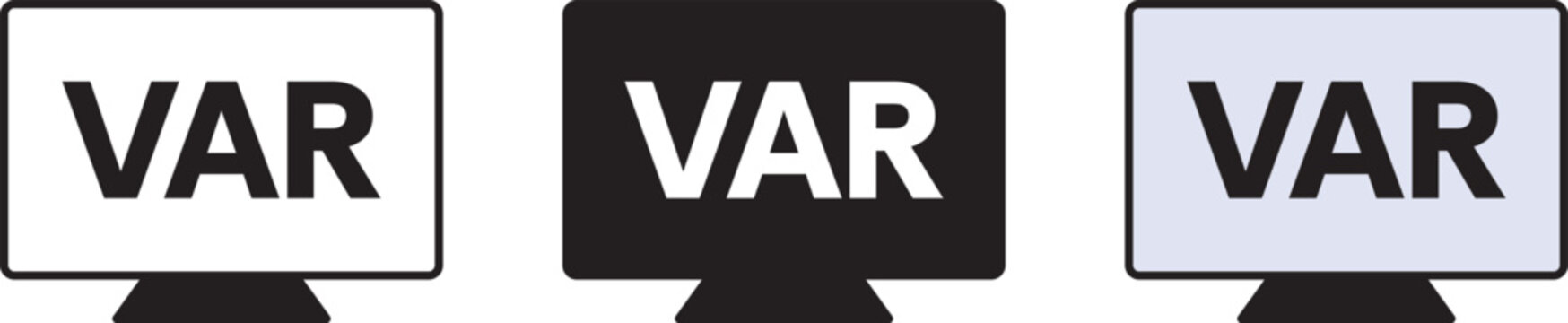 VAR icon Symbol  Collection, Lined, Isolated and Colored Style. Vector Illustration