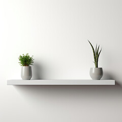 White Vases on Top of a Shelf
