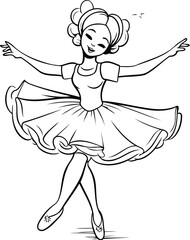 Cute ballerina in a tutu. Vector illustration.