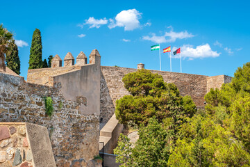 Gibralfaro Castle view. Malaga, Andalusia, Spain