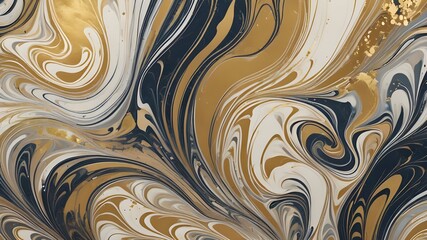Gold fluid art marbling paint textured background