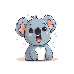 Cute koala cartoon vector Illustration isolated on a white background