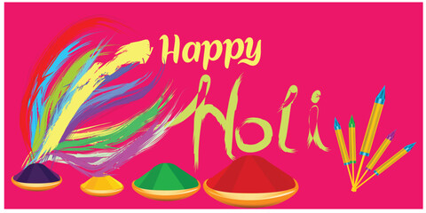 illustration of abstract colorful Happy Holi background