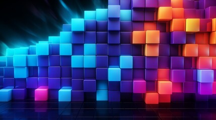 A visually engaging Tetris game background, incorporating vibrant and contrasting colored blocks reminiscent of the classic Tetris game.  