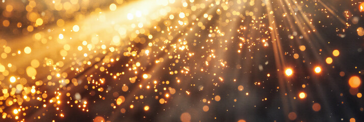 Golden Glitter and Bokeh, Festive and Magical Background, Abstract Shiny and Sparkling Design...