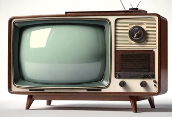  vintage retro tube style television tv - obrazy, fototapety, plakaty