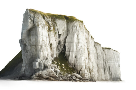 Symbolic White Cliffs of Dover Isolated on Transparent Background