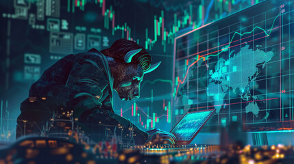Develop an educational game on navigating crypto bull and bear markets managing virtual portfolios