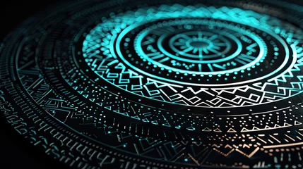 Photo sur Plexiglas Style bohème Mandala pattern, African tribal pattern: risograph, sharp outline, zen, Oriental aesthetics