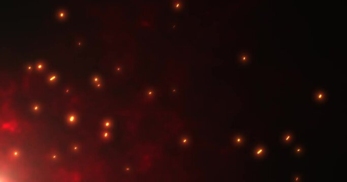 Abstract background like red smoke and sparks.
