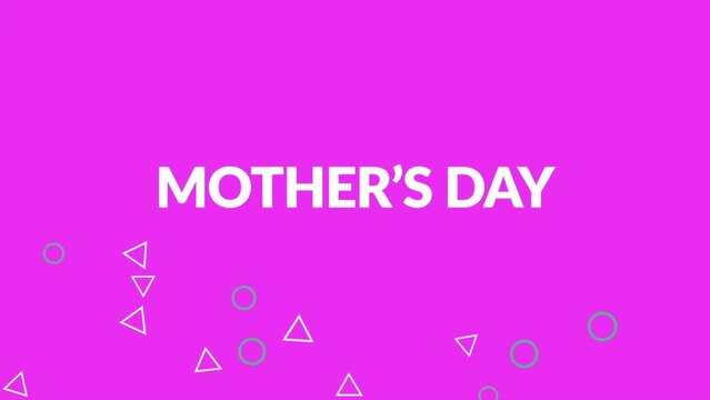 Celebrate Mothers Day with a vibrant and stylish touch! This image features a pink background adorned with elegant white geometric shapes and the text Mothers Day at its heart