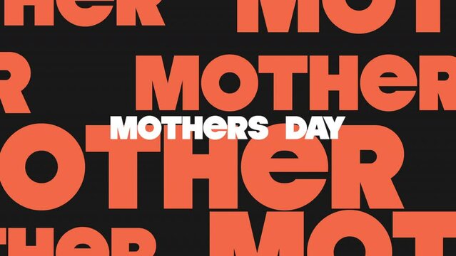 Celebrate Mothers Day with this vibrant image featuring orange letters forming the words Mothers Day arranged in a circular pattern on a black background