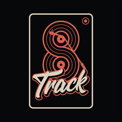 Abstract, Simple, Vintage, Elegance, Retro 8 Track Music Podcast, Radio Business Logo Design Vector