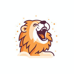 Lion cartoon vector illustration. Funny animal character in flat style.