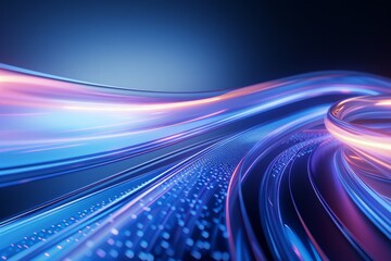 Abstract curved blue light band