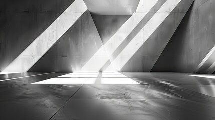 Minimalist abstract art, strong light and shadow effects